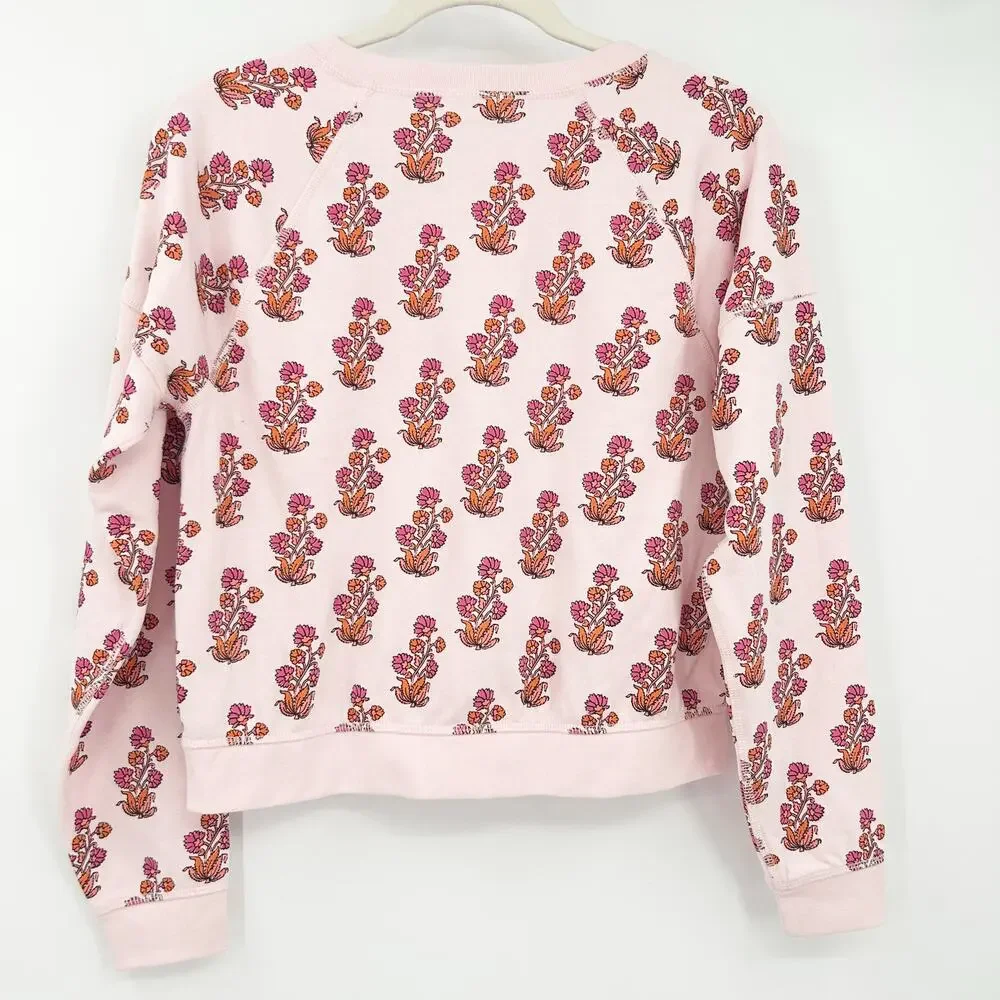 J. Crew Crewcuts Girls Lounge Raglan‎ Crewneck Floral Graphic Sweatshirt Size XL